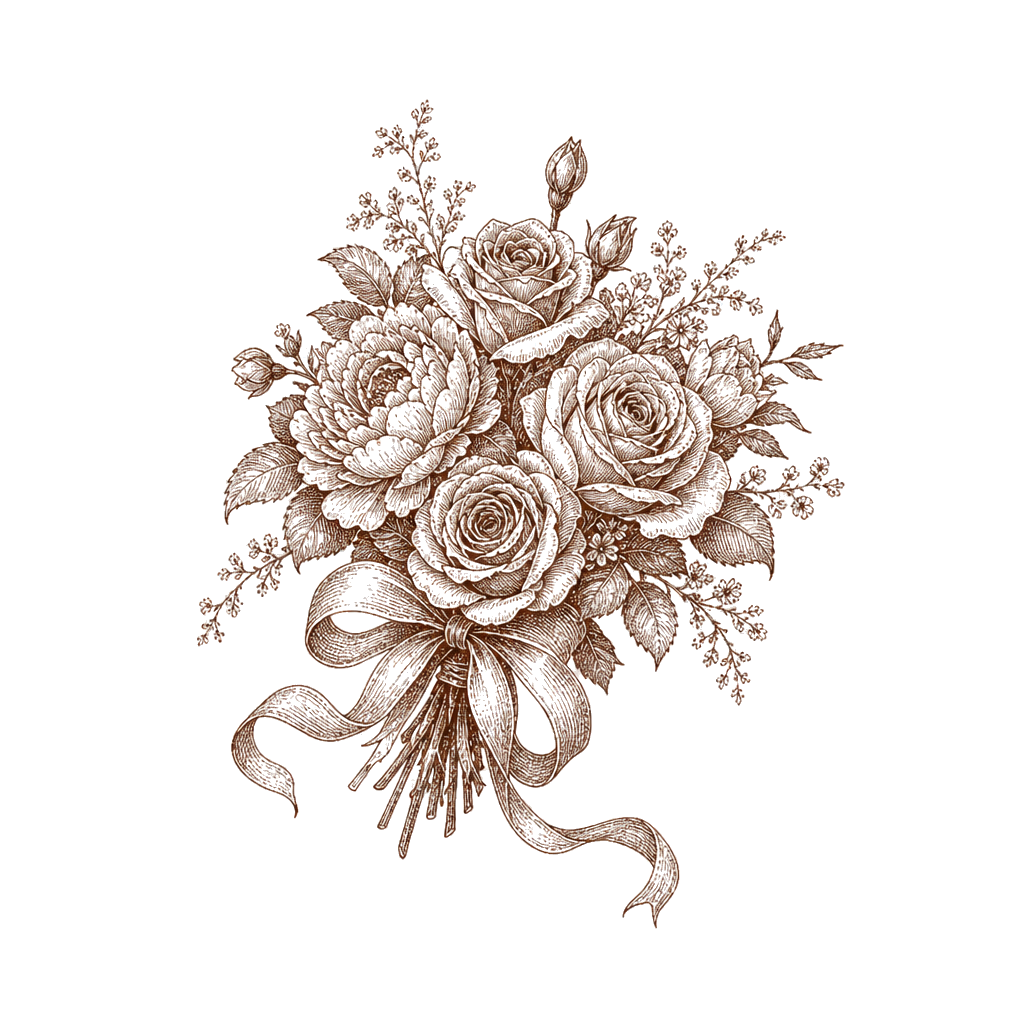 Illustration de bouquet de mariée